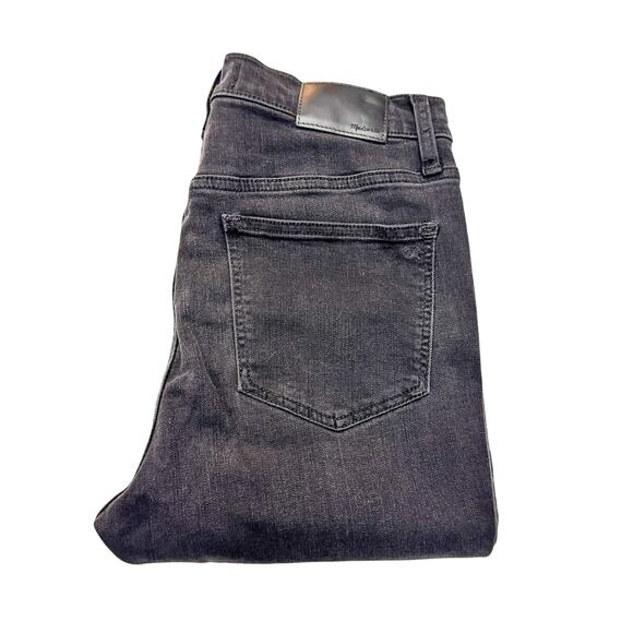 Madewell 10" High-Rise Skinny Denim Jeans Button Front Charcoal Black Size 26 - Picture 1 of 8